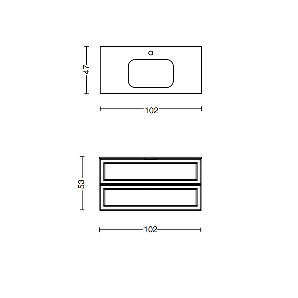 LIBEROSHOPPING.eu - LA TUA CASA IN UN CLIK Mobile bagno sospeso moderno con lavabo e 2 cassetti RHEA (Grigio Opaco, 100 cm)