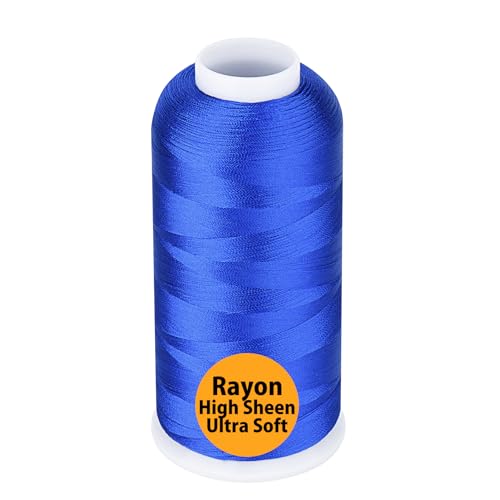 Image of Simthread Rayon Embroidery Thread 5500 Yards, 40wt 100% Rayon Viscose for Commercial and Domestic Machines - Blue 1134