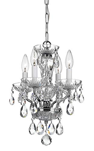 Traditional Crystal 4 Light Chrome Mini Chandelier #TOP16