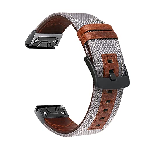 Bracelet de montre en toile anti irritation pour Garmin Fenix 6X 26mm solution textile respirante
