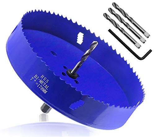 Image of 7 Inch Hole Saw with Arbor, 1.2 Inch Cutting Depth