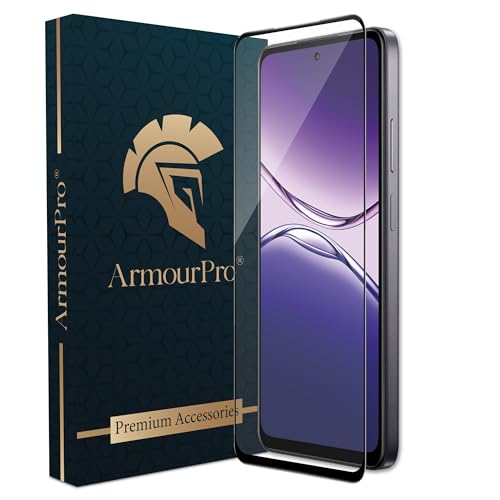 Image of ArmourPro Military Grade Gorilla Tempered Glass Screen Protector Compatible For Oppo K13X (6.67 Inch) With Easy Installation Kit| Edge-To-Edge Protector Coverage |Black