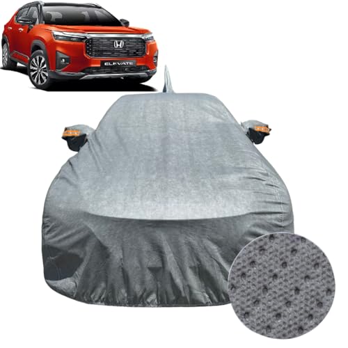 Image of Car Cover for Honda Elevate (2023-2026) | 100% Waterproof Cover with Antenna & Reflective Mirror Pockets | Dustproof, Scratchproof, Heatproof Elevate Car Cover |Soft Cotton Lining| Grey