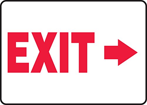 Panneau de sortie EXIT flèche droite pour bureaux et entrepôts