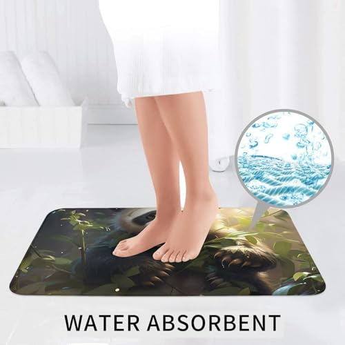 Tapis de bain antidérapant ovale et rectangulaire panda aux finitions soignées