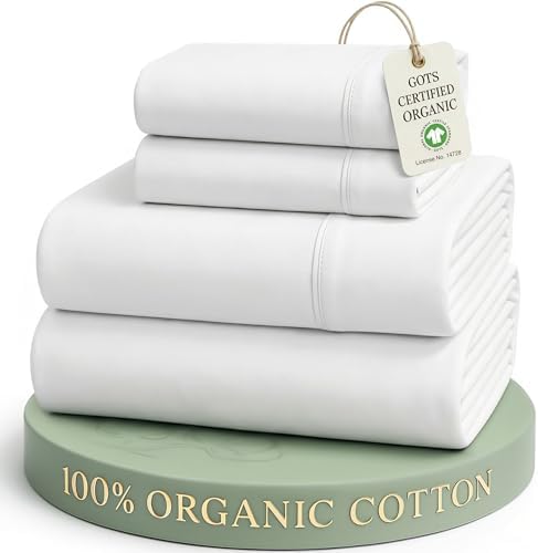 LANE LINEN Eco Friendly 100% Organic Cotton Queen Sheet Set, Soft...