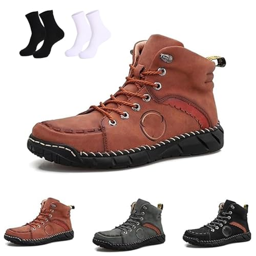 gifskiu Vilobel Mens Work Boots, Vilobel Men Non Slip on Shoes, Safety Toe Work Boot Orthopedic Boots for Men
