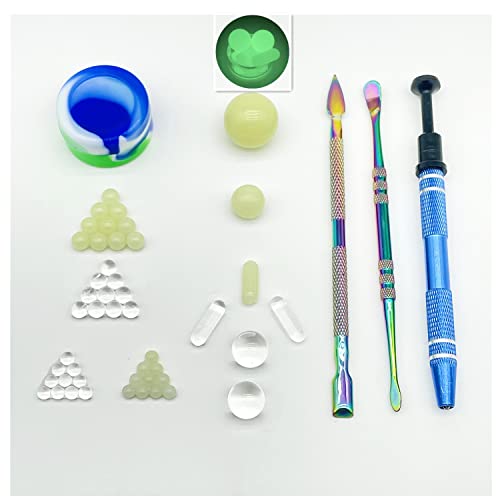 Terp Pearl Set UV Pearls, Including 4mm 6mm 12mm 22mm Quartz Pearl Set, Tools and Silicone Container, Quartz Pearl Series