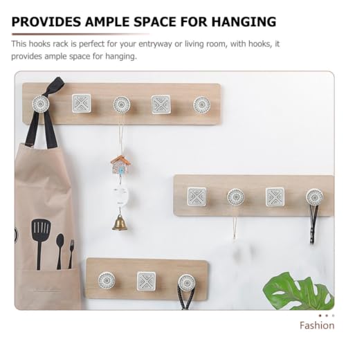 Ganchos de pared para abrigos de madera decorativos para entrada de casa 4