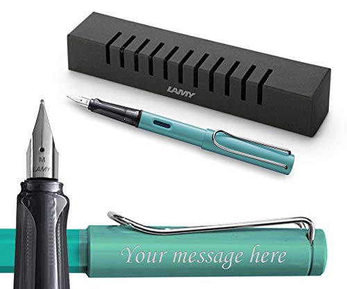 Lamy AL-Star (023) Turmaline Füllfederhalter, mittlere Feder, inklusive Gravur und Geschenkbox, Türkisblau