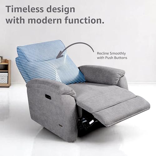 Image of Vero Relax 1-Seater Motorized Recliner Sofa - Dark Grey | Soft Breathable Fabric | Extra Back Support | Eucalyptus Wood Frame | Semi-Knockdown | 5-Year Warranty