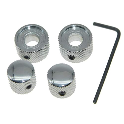 Boutons de commande double concentré en métal chrome pour guitare et basse Kaish x2 - 3