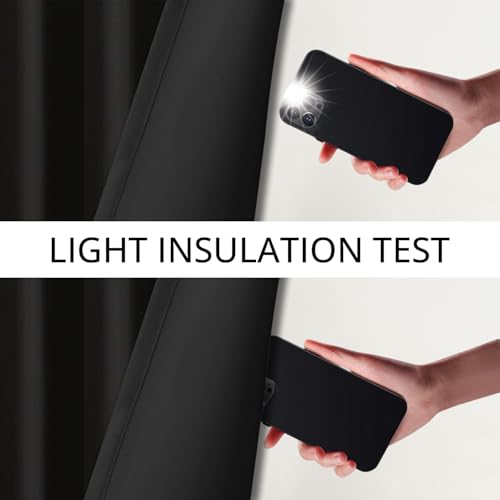 Image of Cloth Fusion 90% Blackout Door Curtains 8 Feet Long Set of 2, Room Darkening Parda with Stainless Steel Grommets for Home Decor (8x4 Feet, Black)