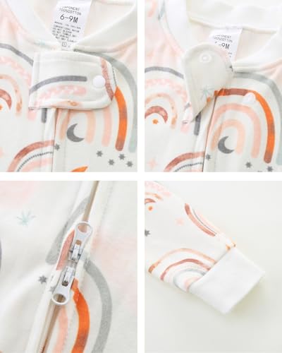 Neutral Baby Clothes Boy Girl Footed Cotton Long Sleeve Double Zipper Onesie3