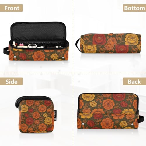 Bolsa de viaje para herramientas de cabello con almohadilla resistente al calor para plancha y accesorios William Morris flores Peony miniatura 5