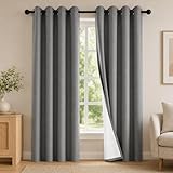 SABALANICA 2 Panels 100% Blackout Curtains, Lightweight Thermal Insulated Grommet Drapes for Bedroom Living Room, Light Blocking Window Treatment, Pack of 2, 54x84 Inches, Charcoal Grey