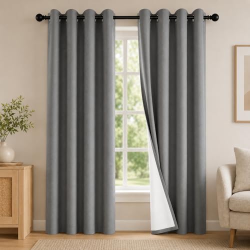 SABALANICA 2 Panels 100% Blackout Curtains Midweight Grommet Drapes
