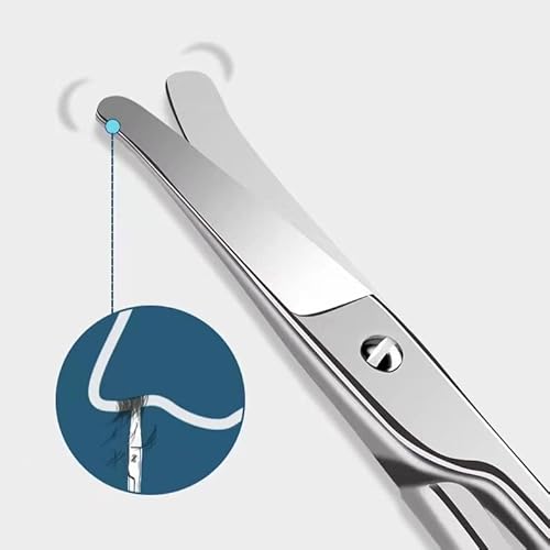 Askeli Nose Hair Scissors, Professional Round Safety Tip Design Grooming Scissors For Mustache, Nose Hair, Ear Hair, Facial Hair, Eyelashes And Eyebrow Trimming #TOP3