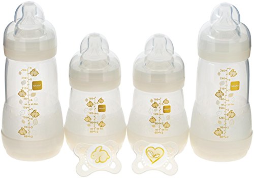Image of MAM Feed & Soothe Bottle & Pacifier Gift Set, Unisex, 0+ Months, 6-Count
