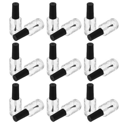 Lot de 20 flacons vernis à ongles en verre transparent avec pinceau intégré pour huiles et sérums