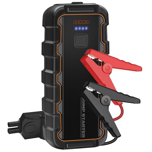 Arrancador de Baterias de Coche 7000 A, Arranca 6.0 L Gas/3.0 L Diésel, Booster Batería 12 V, para Coches, Camiones, Moto, Barcos   Arrancador de Coches Portátil para Emergencias, Viajes y Camping