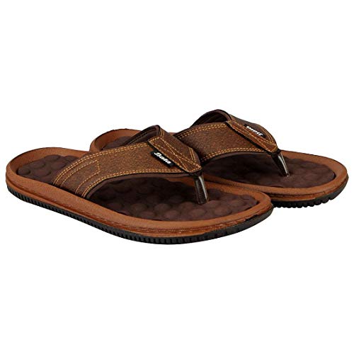 Image of Bata Men's Synthetic Slip On Slippers (Brown, numeric 6)