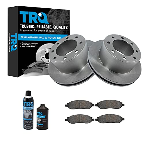 Image of TRQ Rear Brake Pad & Rotor Kit, with Chemical Kit Semi-Metallic Compatible with 2005-2007 Ford F-250 Super Duty F-350 Super Duty