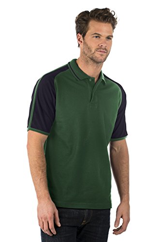 Bruntwood Prima Deportes Polo Camisa - Premium Sports Polo Shirt - Hombre y Mujer - 220GSM - Algodón/Poliéster (Verde/Negro, M)