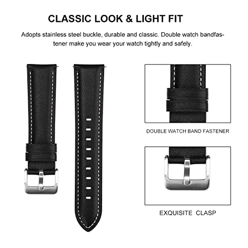 Correa de piel auténtica para Garmin Vivoactive 3 en elegante color ágata 3