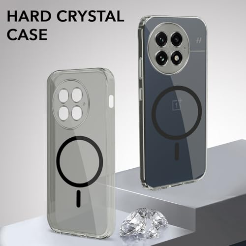 Image of Jkobi Lifetime Anti-Yellow MagSafe Compatible Clear Back Cover Case for OnePlus 13 (Sleek Hard Crystal | Shockproof and Camera Protection)