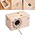Xpccj Wooden Birds House, Wooden Bird Box with Clear View Window, Bird Nesting Feeding Station Cage, Parrots Mating Box, Wooden Assembly Birdhouse Kit for DIY Craft Home Decor