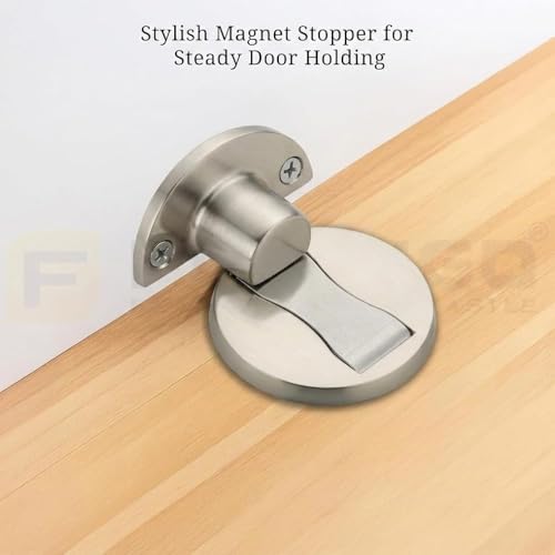 Image of Round Magnetic Door Stopper Matt Finish Stainless Pack 2