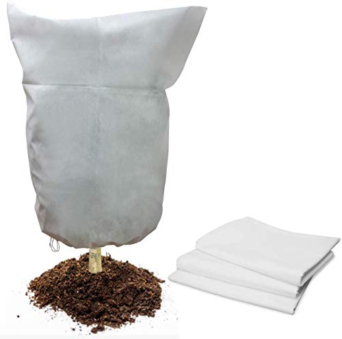 3pcs Winter Plant Protection Cover Bags Warm Frost Cloth Blanket Polypropylene Garden Fabric Protecting Fruit Tree Potted Plants (31.5