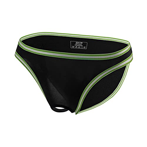 COMLIFE Mens Ice Silk Low Rise Triangle Underwear Hollow Out Open Front Bikini Briefs