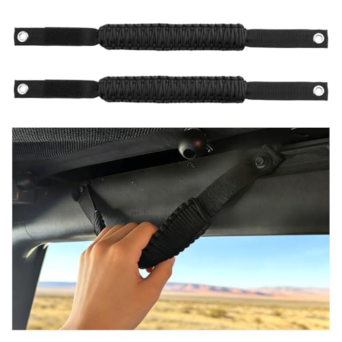 Purthog 2PCS 2026 New Roll Bar Grab Handles,Compatible with Ford Bronco Grab Handles for 2-Door & 4-Door 2021-2025,Portable Paracord Handle Car Interior Accessories for Solid Grip