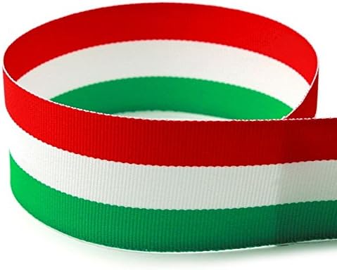 The Ribbon Factory5/8 Red/White/Green Striped Grosgrain Ribbon - 100 Yards - USA Made - (Multiple Widths & Yardages Available)