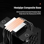 PCCOOLER CPU Air Cooler with Digital Display, Non-RGB Version, 4 Heat Pipes, High-Performance Quiet Tower Cooler, LGA 115X/1200/1700/1851, AM4/AM5 (CPS RT400 Digital BK) - Image 4