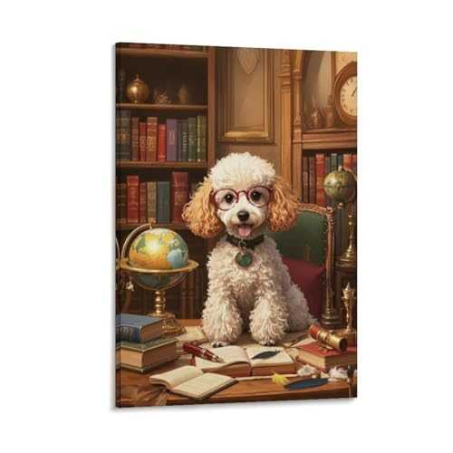 Peintures sur toile caniche murale de qualite superieure 12x18inch