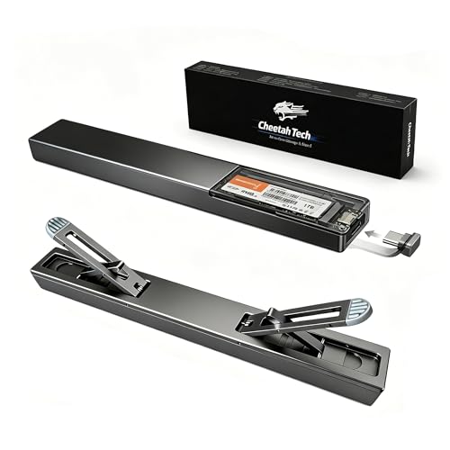 Caja externa M.2 SSD con soporte para laptop gris miniatura 1