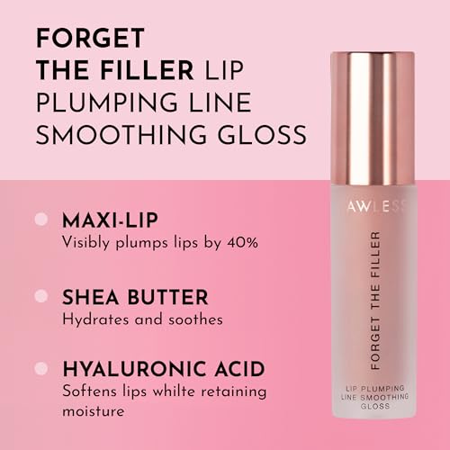 Lawless Women\'s Forget The Filler Lip Plumper Line Gloss, Nudie, Pink, 0.11 Fl Oz (Pack of 1)
