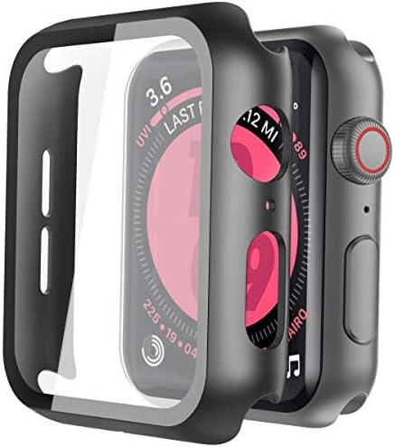 Piuellia 2 Pack Black Case for Apple Watch SE3/SE2/SE/Series 6/5/4 44mm
