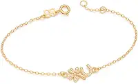 Pulseira Rommanel Trevo de Quatro Folhas e Ferradura Banhada a Ouro 18k com Zircônias - 552235