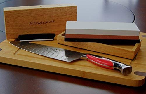 Professional Knife Sharpening Stone, Premium 2 Side Sharpener Kit, Japanese Whetstone Grit 1000/6000 Waterstone. Nonslip Wood Base Free Angle Guide, Silicone Base With Stylish Wood Gift Box #TOP6