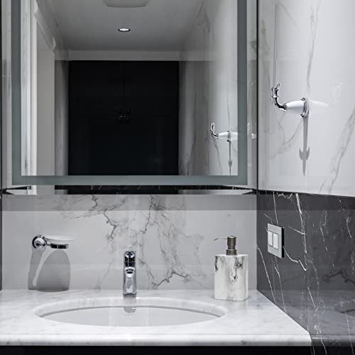 Suanti Soap Dispenser, White Marble Style Hand Soap Dispenser, Refillable Liquid Decorative Soap Dispenser For Bathroom Countertop And Kitchen (14.5 Oz) #TOP5