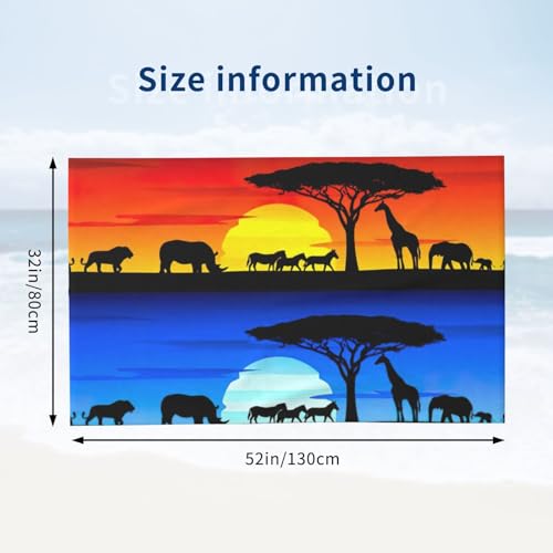 Serviette microfibre animaux pour camping et voyage sans sable