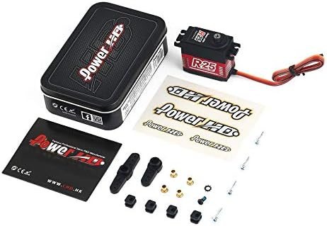 HGJVBFGH1 POWER HD R25 HV 25kg Alloy Gear Coreless Digital Servo for RC Car Boat Ship Black&red