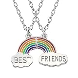  TOOGOO Beste Freunde Halskette EIN Paar Emaille Puzzle Regenbogen Wolke Anh？nger Halskette Freundschaft BFF Schmuck Geschenk Für Halskette Frauen