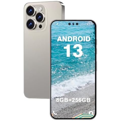 VIVAHHX Unlocked Android Phone I14 PROMAX Unlocked Phone 8-core 8GB+256GB Cell Phone 50MP+24MP Camera Pixels 6800mAh Battery for Extended Standby 6.7inch HD Screen Mobile Phone 5G Dual SIM (Gold) Cover