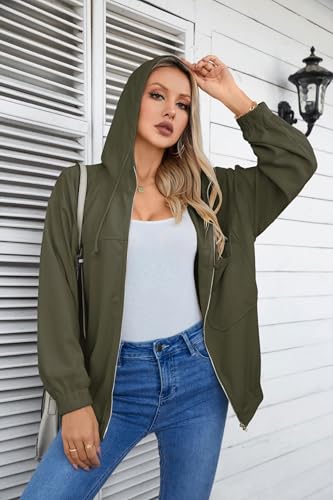 VICHYIE Corduroy Drawstring Hooded Pocket Zip Up Jacket Loose Shacket Coat2