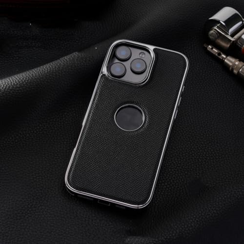 Coque de protection iPhone 16 Pro Max en cuir avec trou arrière